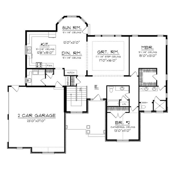 Country House Plan First Floor - Breesway Traditional Home 051D-0718 - Search House Plans and More