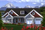 Craftsman House Plan Front of Home - Peakston Shingle Ranch Home 051D-0719 - Shop House Plans and More