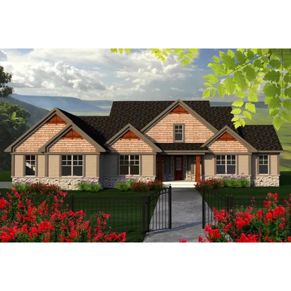 Rustic House Plan Front of Home - Drenpointe Craftsman Home 051D-0721 - Search House Plans and More