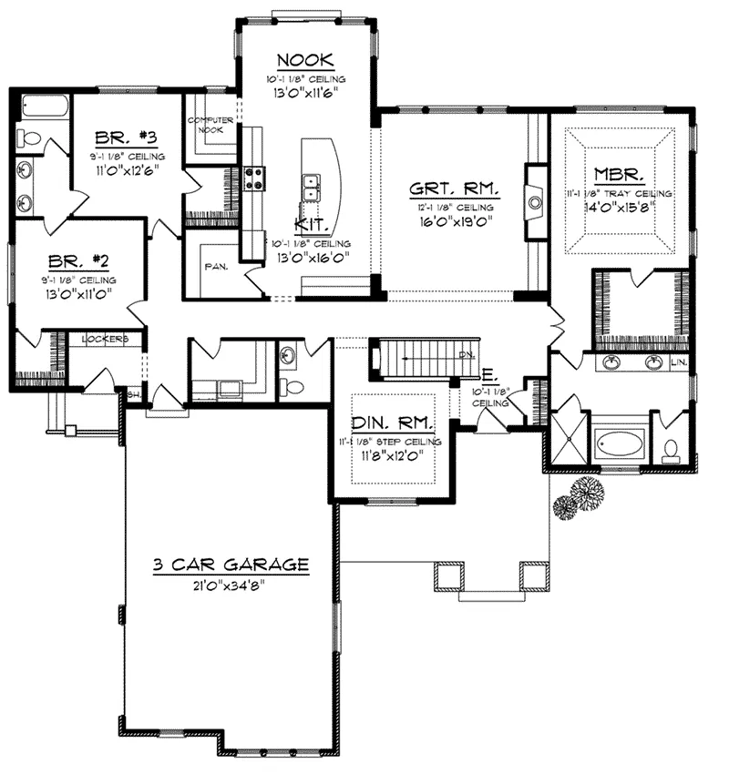 Country House Plan First Floor - Altmore Craftsman Home 051D-0724 - Search House Plans and More
