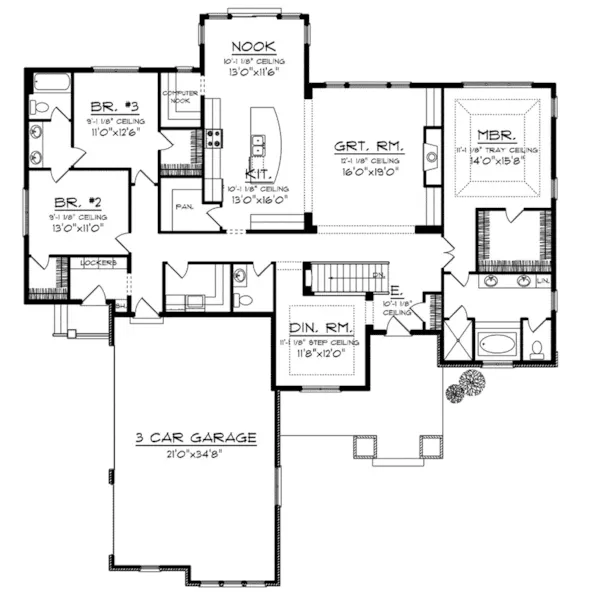 Country House Plan First Floor - Altmore Craftsman Home 051D-0724 - Search House Plans and More