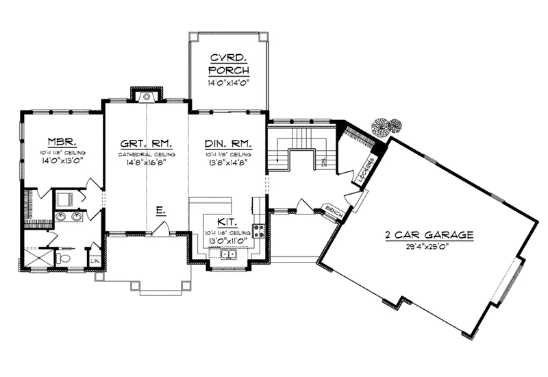 Ranch House Plan First Floor - Clariette Luxury Ranch Home 051D-0725 - Search House Plans and More