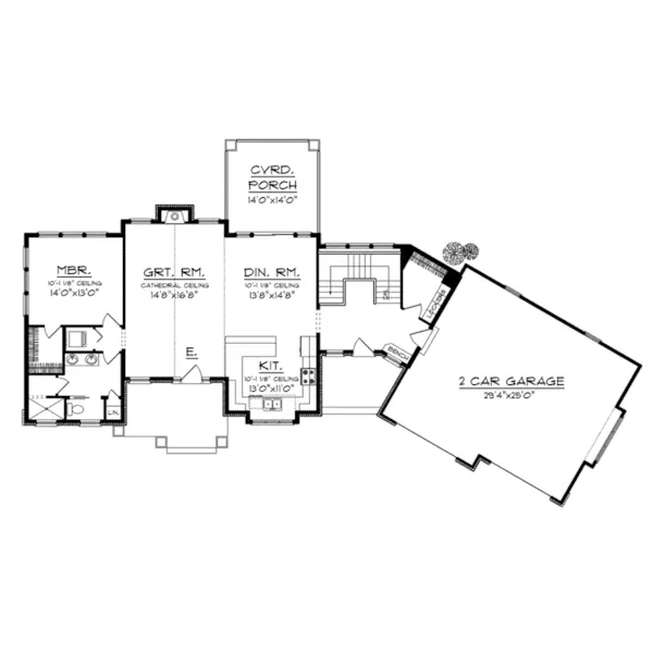 Rustic House Plan First Floor - Clariette Luxury Ranch Home 051D-0725 - Search House Plans and More