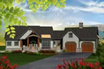 Ranch House Plan Front of Home - Clariette Luxury Ranch Home 051D-0725 - Search House Plans and More