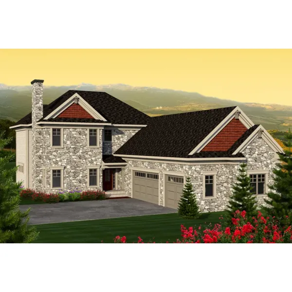 Country French House Plan Front of Home - Buette Rustic Two-Story Home 051D-0726 - Search House Plans and More