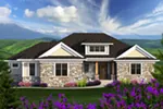 Craftsman House Plan Front of Home - Brenton Craftsman Ranch Home 051D-0727 - Search House Plans and More