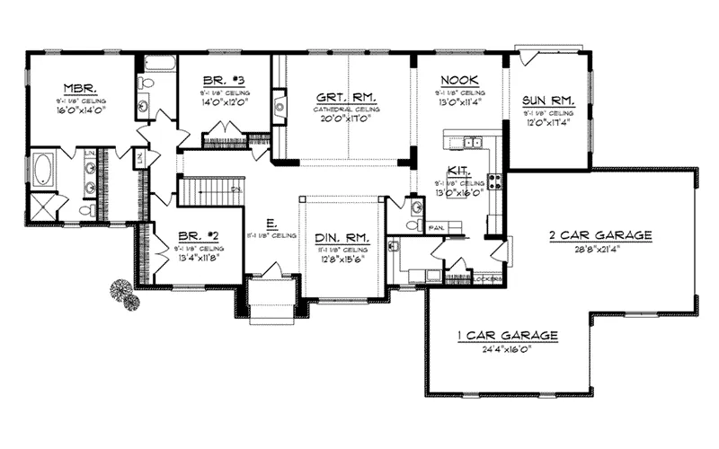 Traditional House Plan First Floor - Adonia Place Luxury Ranch Home 051D-0729 - Search House Plans and More