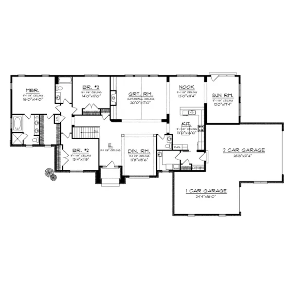 Ranch House Plan First Floor - Adonia Place Luxury Ranch Home 051D-0729 - Search House Plans and More