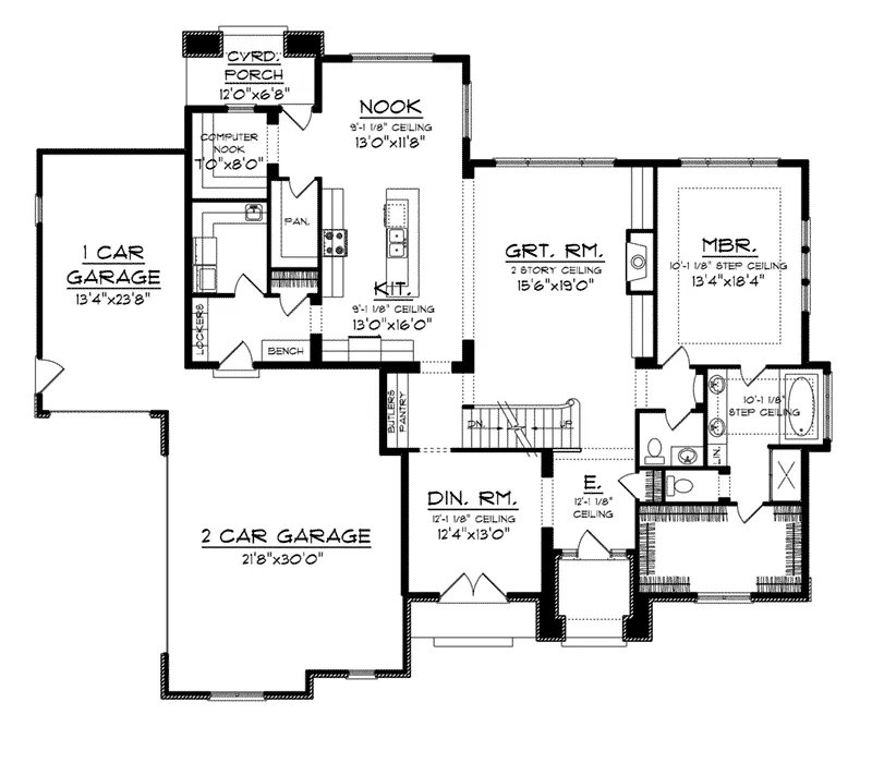 Italian House Plan First Floor - Rue Abel European Home 051D-0731 - Shop House Plans and More