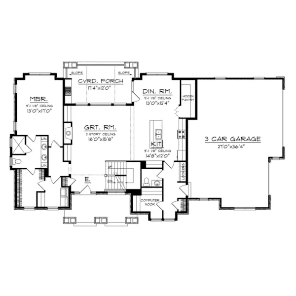 Country House Plan First Floor - Aviana Place European Home 051D-0732 - Search House Plans and More