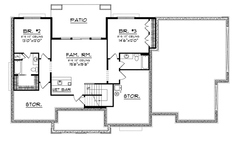Rustic House Plan Lower Level Floor - Aviana Place European Home 051D-0732 - Search House Plans and More