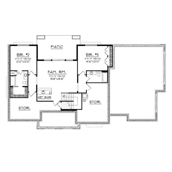 Country House Plan Lower Level Floor - Aviana Place European Home 051D-0732 - Search House Plans and More