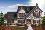 European House Plan Front of Home - Airdrie Farm European Home 051D-0733 - Search House Plans and More