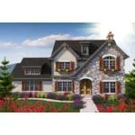 English Cottage House Plan Front of Home - Airdrie Farm European Home 051D-0733 - Search House Plans and More