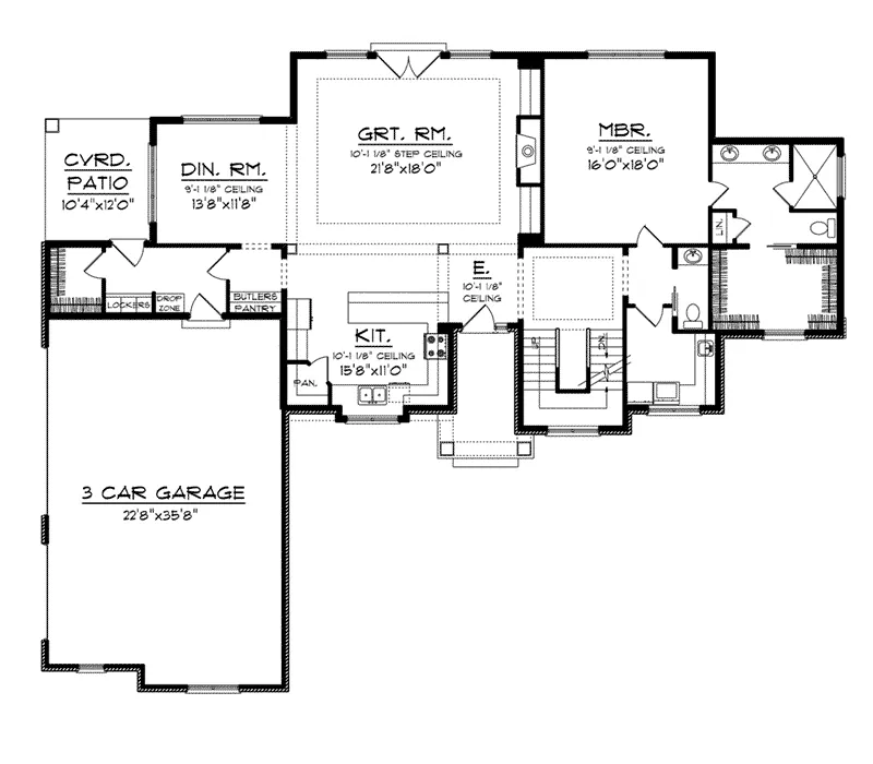 Country French House Plan First Floor - Cassini Luxury Two-Story Home 051D-0734 - Search House Plans and More
