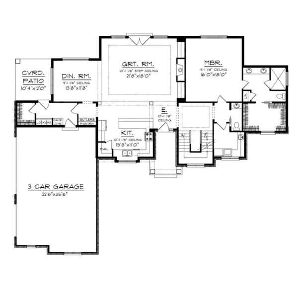 European House Plan First Floor - Cassini Luxury Two-Story Home 051D-0734 - Search House Plans and More