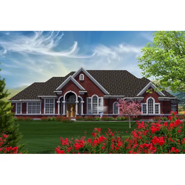 Country French House Plan Front of Home - Balley Pointe Luxury Home 051D-0735 - Search House Plans and More