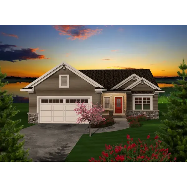 Ranch House Plan Front of Home - Alaine Craftsman Home 051D-0737 - Search House Plans and More