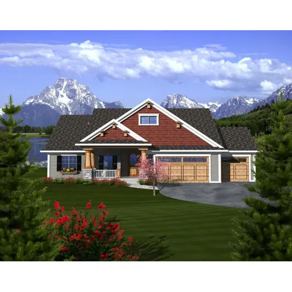 Ranch House Plan Front of Home - Watford Hill Rustic Home 051D-0738 - Shop House Plans and More