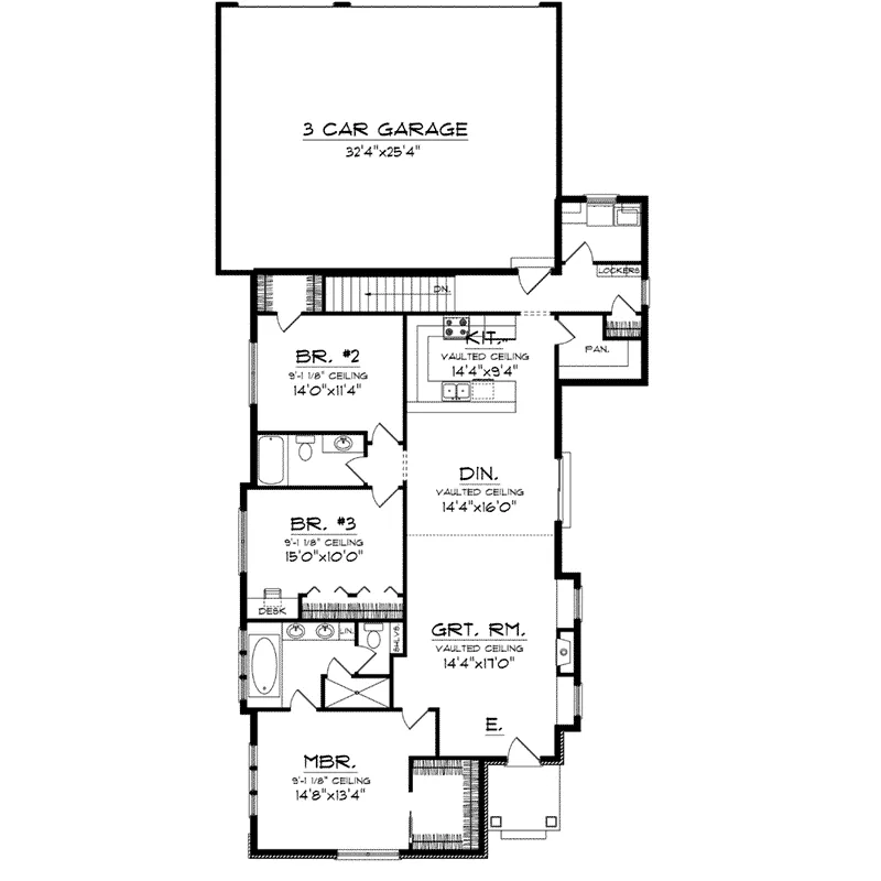 English Cottage House Plan First Floor - Mill Place Tudor Home 051D-0739 - Shop House Plans and More