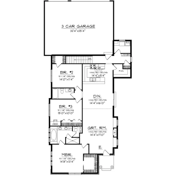 English Cottage House Plan First Floor - Mill Place Tudor Home 051D-0739 - Shop House Plans and More