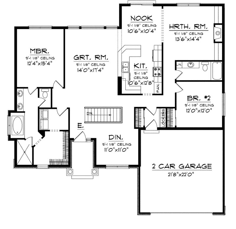 Ranch House Plan First Floor - Colton Ridge Ranch Home 051D-0741 - Search House Plans and More