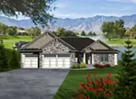 Shingle House Plan Front of Home - Stettin Rustic Ranch Home 051D-0742 - Shop House Plans and More