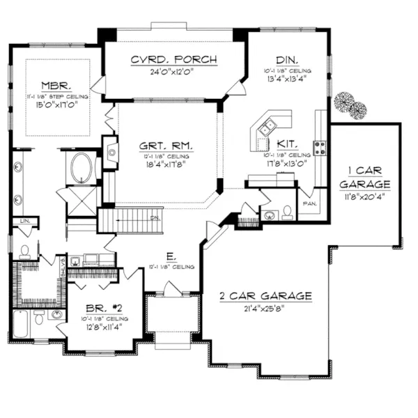 Traditional House Plan First Floor - Santa Paula Ranch Home 051D-0743 - Shop House Plans and More