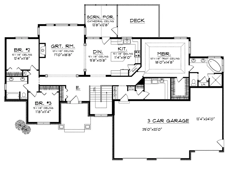 Country House Plan First Floor - Haymarket Country Ranch Home 051D-0744 - Search House Plans and More