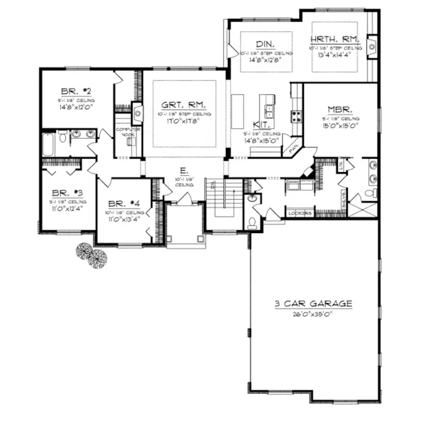 Ranch House Plan First Floor - Martin Pines Ranch Home 051D-0749 - Shop House Plans and More