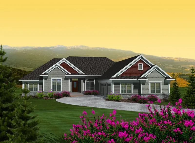Ranch House Plan Front of Home - Martin Pines Ranch Home 051D-0749 - Shop House Plans and More