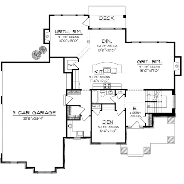 European House Plan First Floor - Fredo European Home 051D-0751 - Search House Plans and More