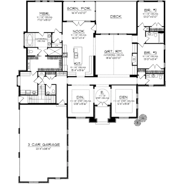 Ranch House Plan First Floor - Emma Hill European Home 051D-0752 - Search House Plans and More