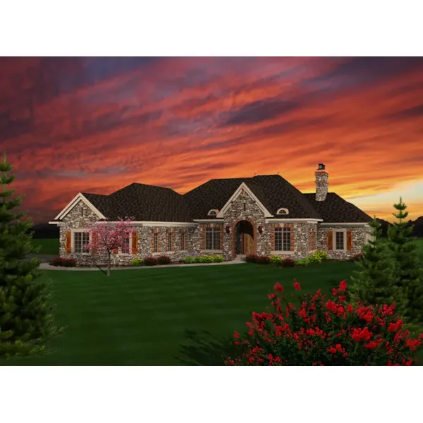 Ranch House Plan Front of Home - Emma Hill European Home 051D-0752 - Search House Plans and More