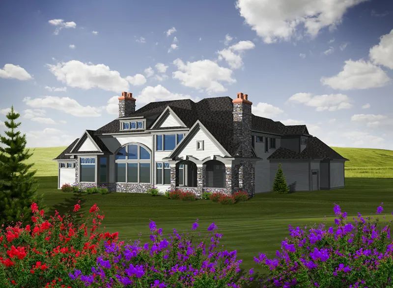 Country French House Plan Rear Photo 01 - Lorianne European Luxury Home 051D-0755 - Shop House Plans and More