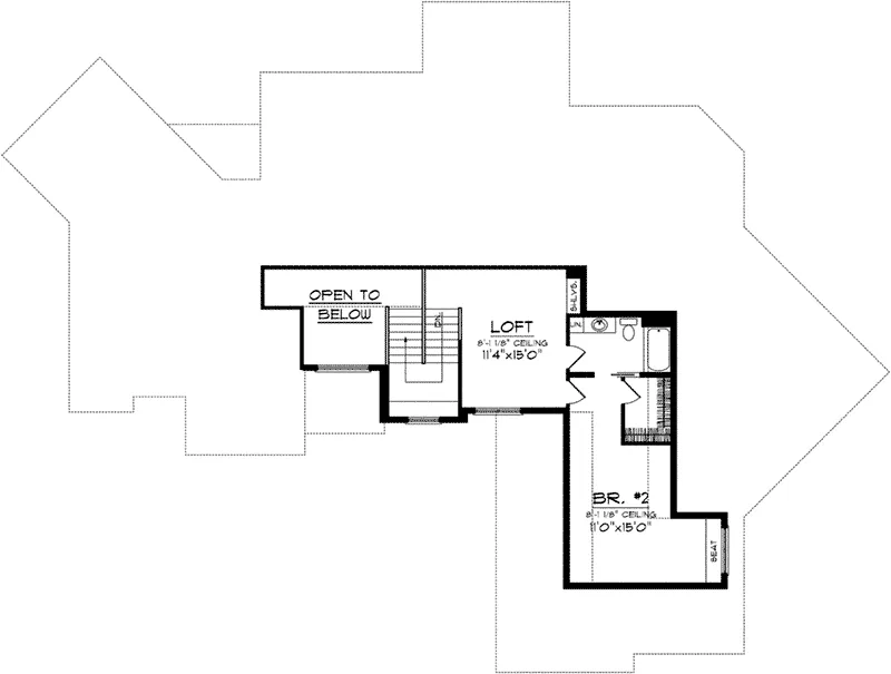 Rustic House Plan Second Floor - Milo Park Craftsman Home 051D-0756 - Shop House Plans and More