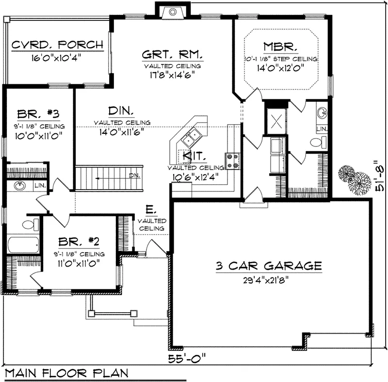 Craftsman House Plan First Floor - Torrell Craftsman Home 051D-0757 - Shop House Plans and More