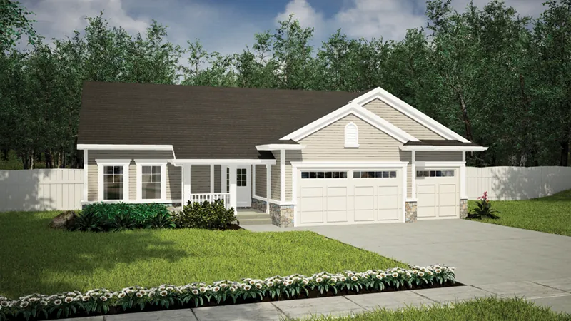 Traditional House Plan Front of Home - Torrell Craftsman Home 051D-0757 - Shop House Plans and More