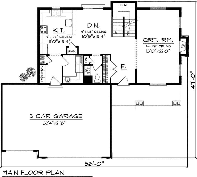 Craftsman House Plan First Floor - Gillis Craftsman Home 051D-0758 - Search House Plans and More