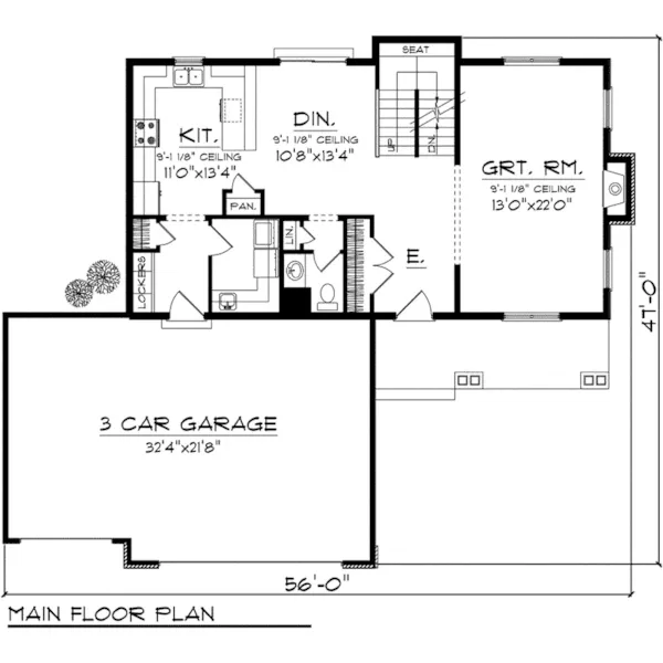 Country House Plan First Floor - Gillis Craftsman Home 051D-0758 - Search House Plans and More