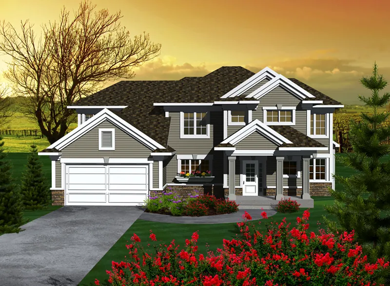 Arts & Crafts House Plan Front of Home - Cannonberry Craftsman Home 051D-0759 - Search House Plans and More