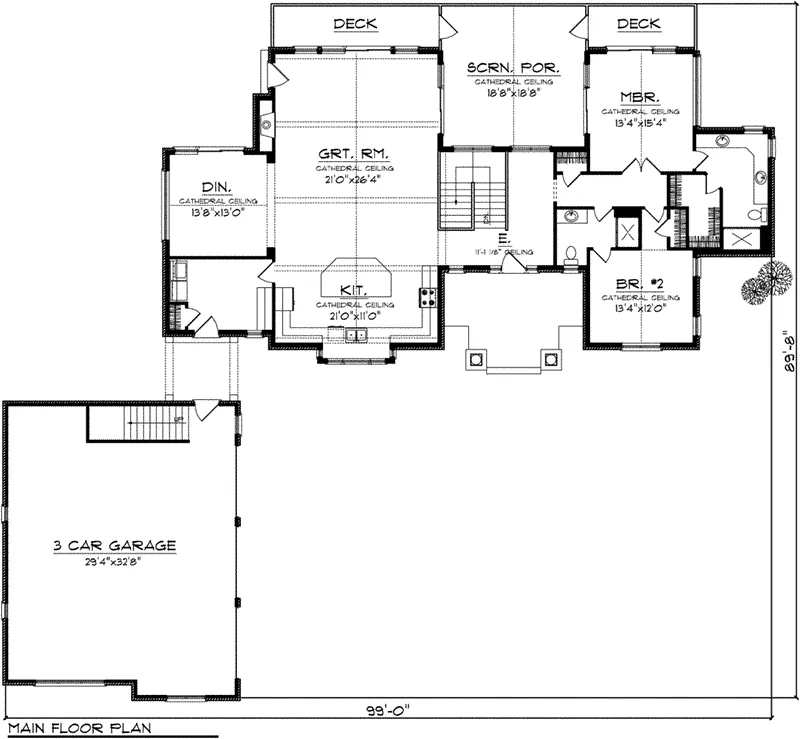 Ranch House Plan First Floor - Robyn Country Craftsman Home 051D-0763 - Shop House Plans and More