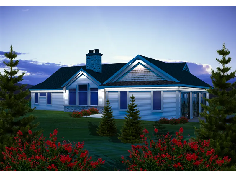 Ranch House Plan Rear Photo 01 - Baywood Shingle Ranch Home 051D-0764 - Search House Plans and More