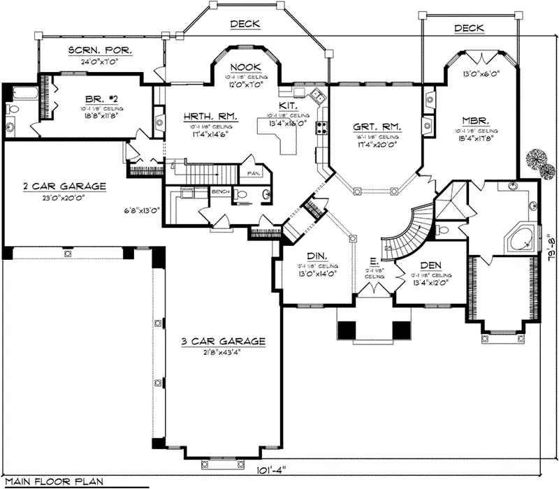 Adobe House Plans & Southwestern Home Design First Floor - Tampa Florida Style Home 051D-0768 - Shop House Plans and More