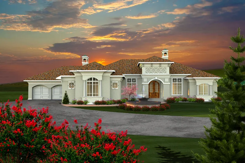 Mediterranean House Plan Front of Home - Tampa Florida Style Home 051D-0768 - Shop House Plans and More
