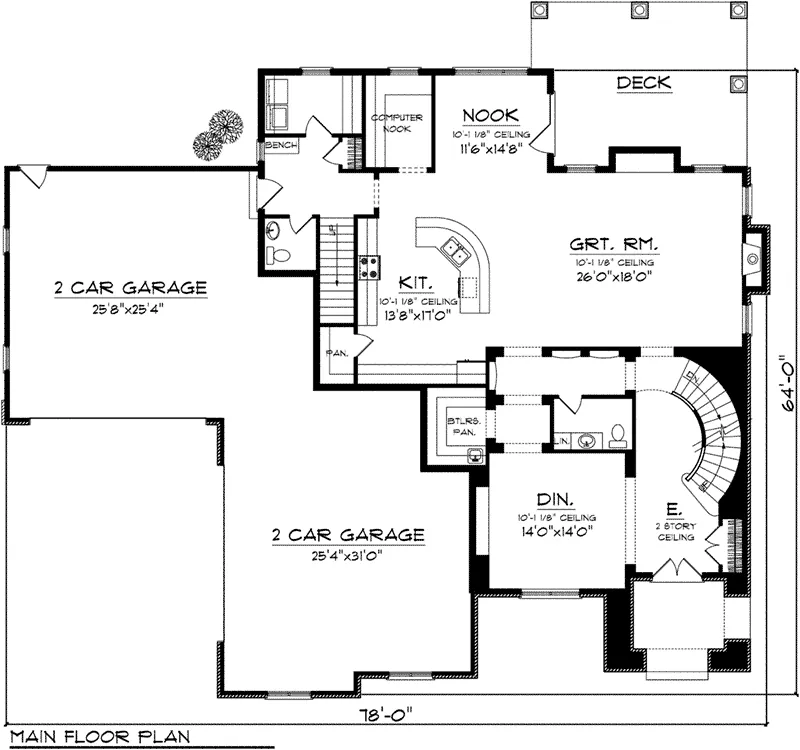 Country French House Plan First Floor - Nora Brook Neoclassical Home 051D-0769 - Shop House Plans and More
