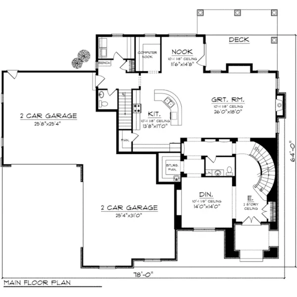 Traditional House Plan First Floor - Nora Brook Neoclassical Home 051D-0769 - Shop House Plans and More