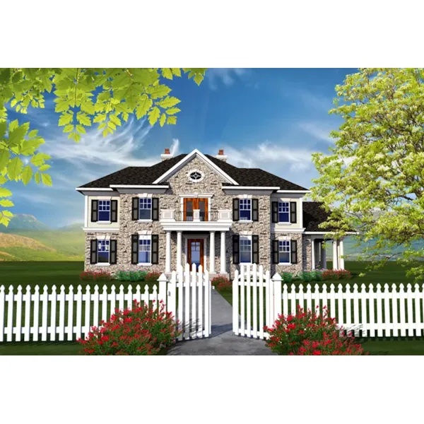 Southern Plantation House Plan Front of Home - Gillian Georgian Style Home 051D-0770 - Search House Plans and More