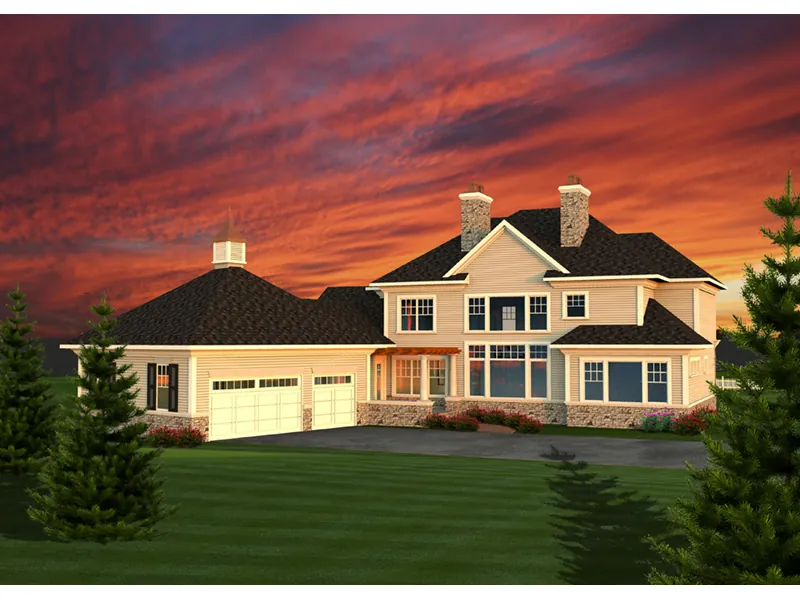 Colonial House Plan Rear Photo 01 - Gillian Georgian Style Home 051D-0770 - Search House Plans and More