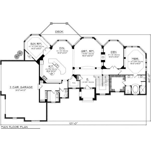 Rustic House Plan First Floor - Innswood Luxury Home 051D-0771 - Search House Plans and More